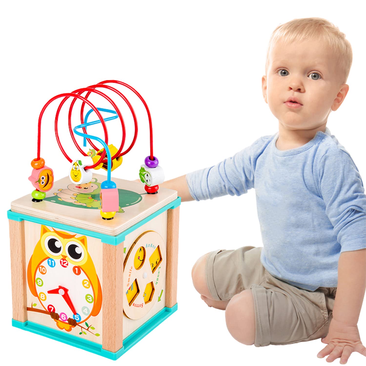 Kidology Multi-Activity Wooden Winding Bead Maze Cube